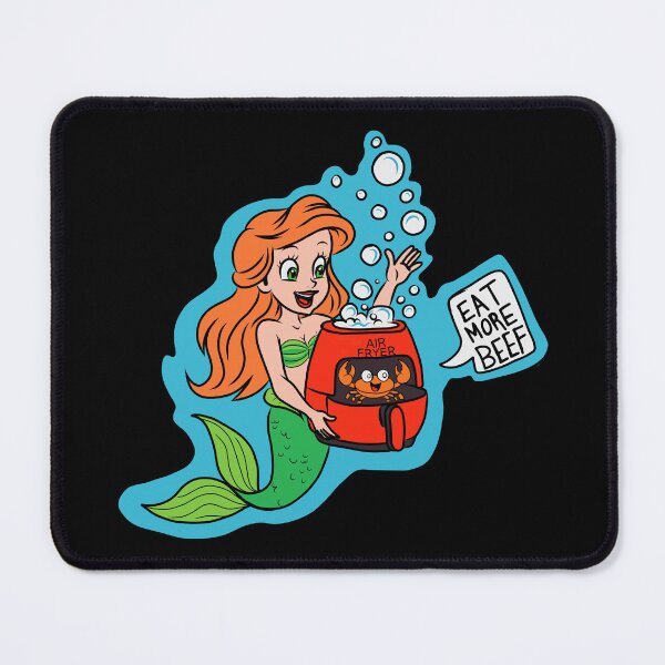 Item preview, Funny Mermaid Air Fryer Crab Pun - Eat More Beef Parody designed and sold by Urban Muse And Sultry Hues.