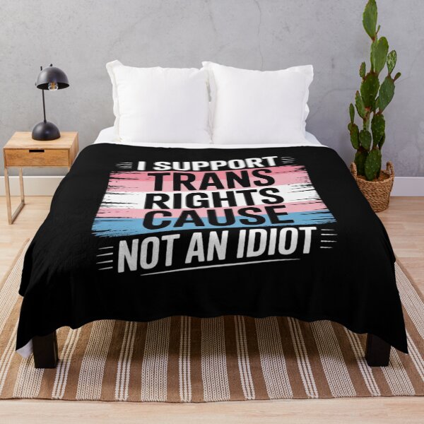 Item preview, Transgender Pride Flag Support Trans Rights I'm Not Idiot designed and sold by MarryIsMonth.