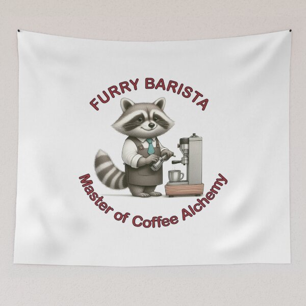 Item preview, Furry Barista — Raccoon Brewmaster of Whimsy designed and sold by denip.
