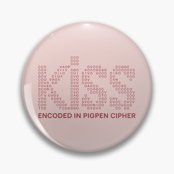 Item preview, KISS – Encoded in Pigpen Cipher | Secret Valentine Design designed and sold by SplashTastic.