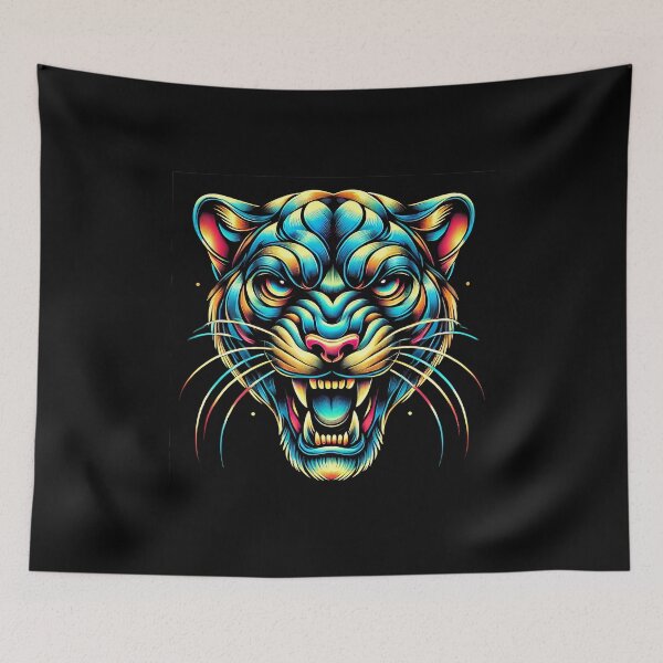 Item preview, Intense Chromatic Stylized Big Cat Head Art designed and sold by beast-net.