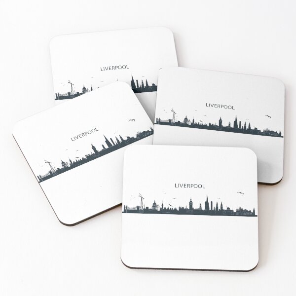Item preview, Liverpool Skyline Silhouette - Minimalist Black & White Panoramic Art Printable designed and sold by FreshStartUK.