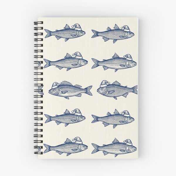 Item preview, Christmas fish pattern with hats, fish, nautical designed and sold by AestheticsTime.