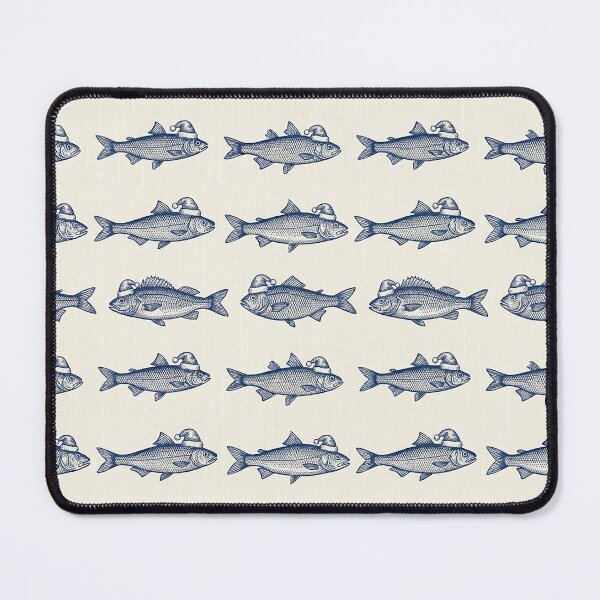 Item preview, Christmas fish pattern with hats, fish, nautical designed and sold by AestheticsTime.