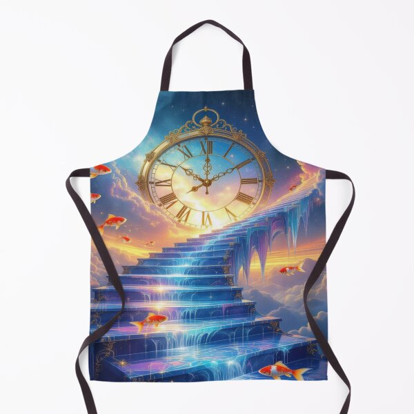 Item preview, Surreal Stairway to Time – Goldfish & Cosmic Clock in a Dreamlike Sky full of fantasy & movement designed and sold by FotoworldEdel.