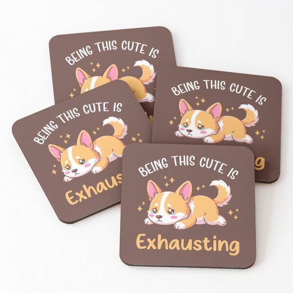 Item preview, Being This Cute Is Exhausting - Kawaii Crying Corgi Illustration designed and sold by Brogress Project.