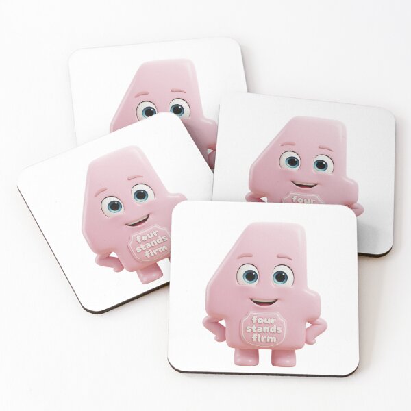 Item preview, Cute Pink Cartoon Number 4 | "Four Stands Firm" Motivational Graphic designed and sold by ToonyTeez.