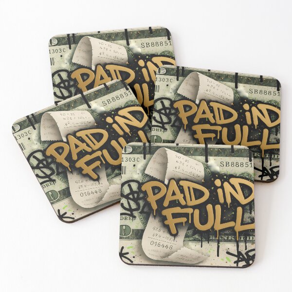 Item preview, Paid in Full Graffiti Money Poster – $100 Bill Background with Gold Drip Lettering, Receipt Tape and Urban Street Art Texture designed and sold by Bored Elon.