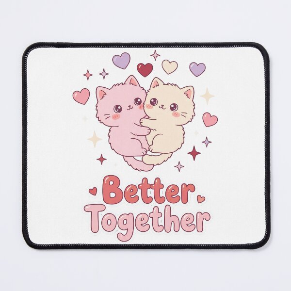 Item preview, Better Together Kawaii Cat Couple Valentine's designed and sold by Quillway.