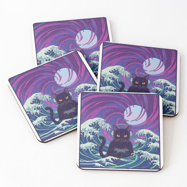 Item preview, Gamer Cat Wave Rider - Vintage Japanese Gaming Art designed and sold by Merchifyme2000.