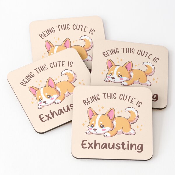 Item preview, Being This Cute Is Exhausting - Kawaii Crying Corgi Illustration designed and sold by Brogress Project.