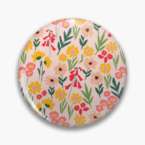 Item preview, Happy Florals in Warm Yellow and Coral Pink designed and sold by Petra Lang.