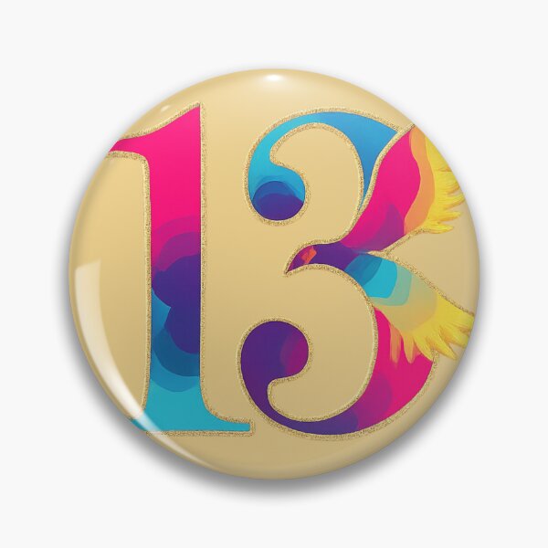 Item preview, "13" lucky number, fancy typography  designed and sold by Moonshroomarts.