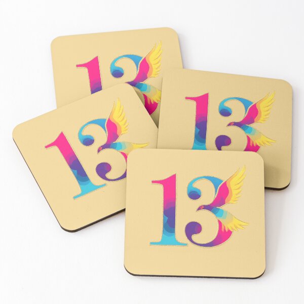 Item preview, "13" lucky number, fancy typography  designed and sold by Moonshroomarts.