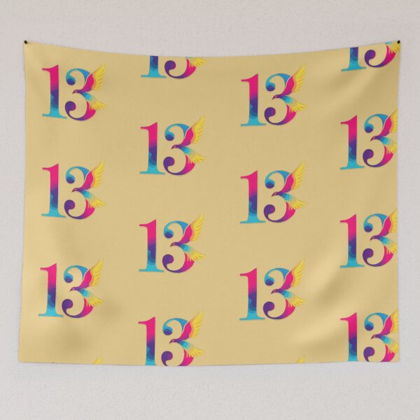 Item preview, "13" lucky number, fancy typography  designed and sold by Moonshroomarts.