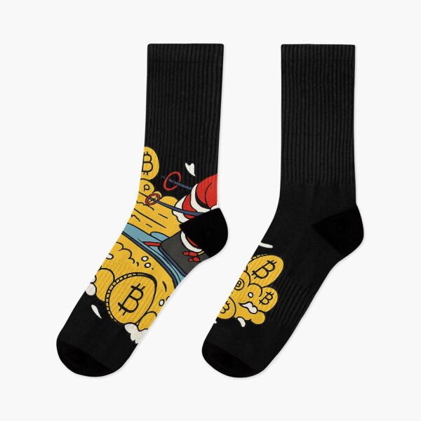 Item preview, Bitcoin Santa Skiing Crypto Christmas Funny Cryptocurrency gift designed and sold by DrawHandArt.