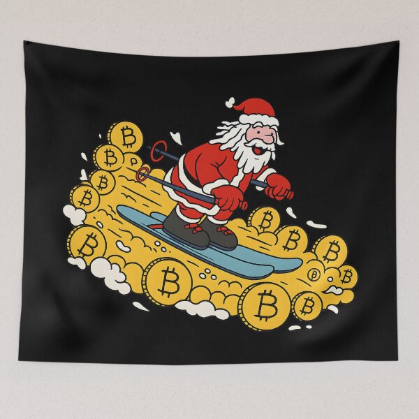 Item preview, Bitcoin Santa Skiing Crypto Christmas Funny Cryptocurrency gift designed and sold by DrawHandArt.