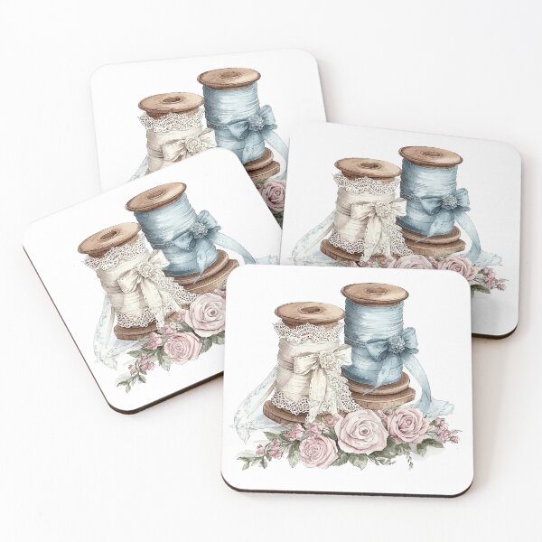 Item preview, Vintage Ribbon Spools with Roses designed and sold by Liededrom..