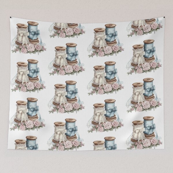 Item preview, Vintage Ribbon Spools with Roses designed and sold by Liededrom..