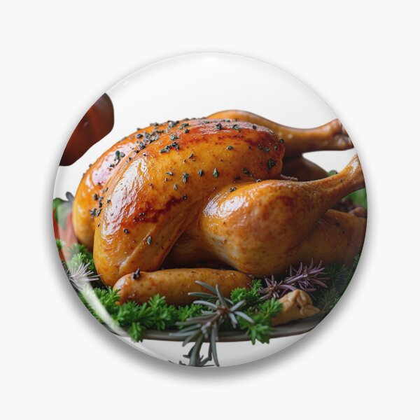 Item preview, Detailed sticker of a golden-brown turkey with herbs. designed and sold by STICKERS FOR SALE NOW.