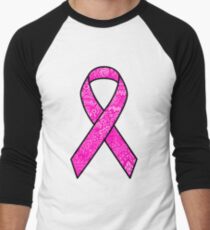 Breast Cancer Ribbon Zentangle Men's Baseball Âľ T-Shirt