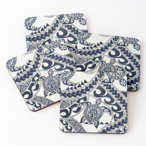 Item preview, Polynesian Turtle Pattern - Midnight Blue and Ivory designed and sold by INNERHARMONY2.