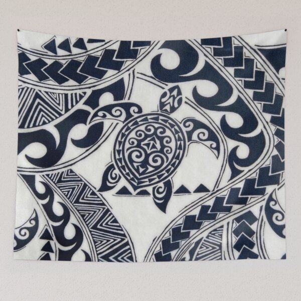 Item preview, Polynesian Turtle Pattern - Midnight Blue and Ivory designed and sold by INNERHARMONY2.