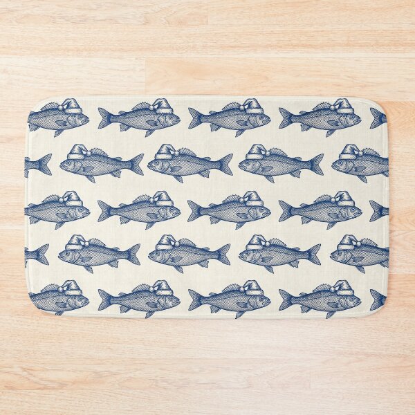 Item preview, Christmas fish pattern: Engraved border with Santa hats designed and sold by AestheticsTime.