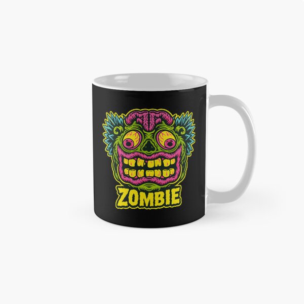 Item preview, Neon Zombie Face Horror Psychedelic Monster Halloween Illustration Design designed and sold by DrawHandArt.