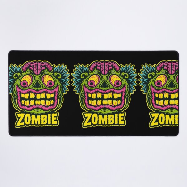 Item preview, Neon Zombie Face Horror Psychedelic Monster Halloween Illustration Design designed and sold by DrawHandArt.