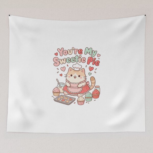 Item preview, You're My Sweetie Pie Kawaii Baker Cat Valentine designed and sold by Quillway.