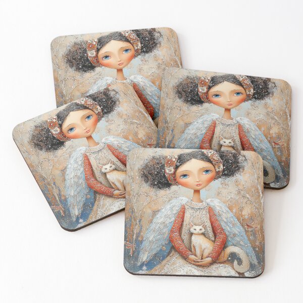 Item preview, Winter Angel with Her Cat designed and sold by byMosia.