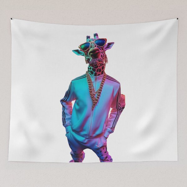 Item preview, Neon Giraffe Drip — Streetwear Giraffe With Chains designed and sold by Paws & Flow.