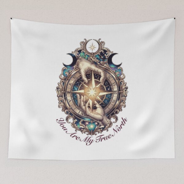 Item preview, You Are My True North Celestial Compass T-Shirt | Timeless Romance Emblem Tee | Intricate Affection Collection designed and sold by YMLux.