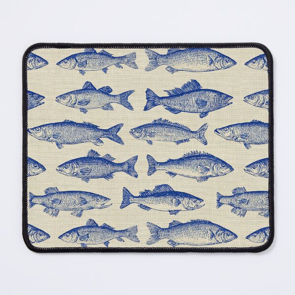 Item preview, Pattern with fish, engraved border, vintage designed and sold by AestheticsTime.