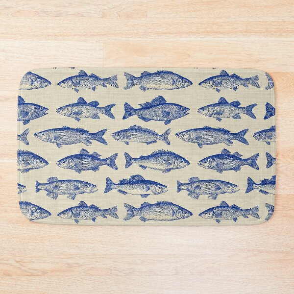 Item preview, Pattern with fish, engraved border, vintage designed and sold by AestheticsTime.