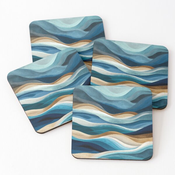 Aperçu de l'œuvre Layered Coastal Waves – Abstract Ocean Motion créée et vendue par NewArt33.