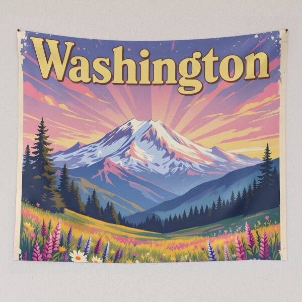 Item preview, Mount Rainier, Washington, USA: Vintage-Style Painterly Travel Poster designed and sold by LSVart.