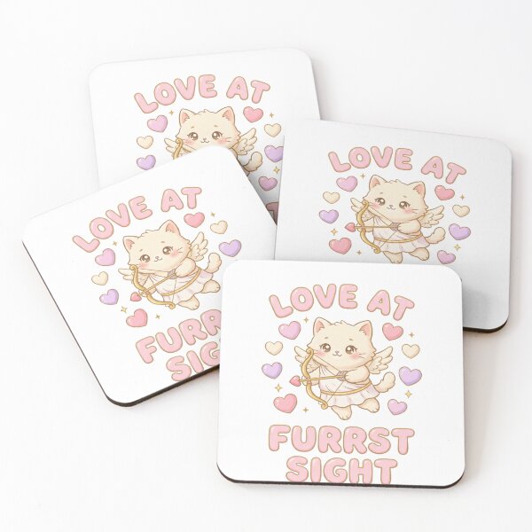 Item preview, Love at Furrst Sight Kawaii Cupid Cat Valentine designed and sold by Quillway.