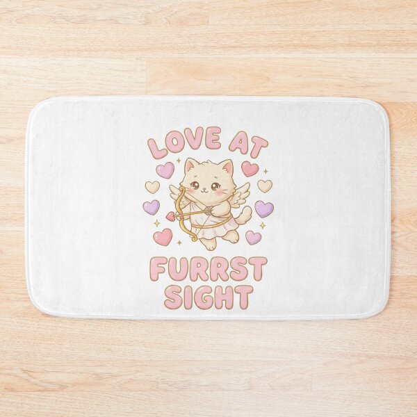 Item preview, Love at Furrst Sight Kawaii Cupid Cat Valentine designed and sold by Quillway.