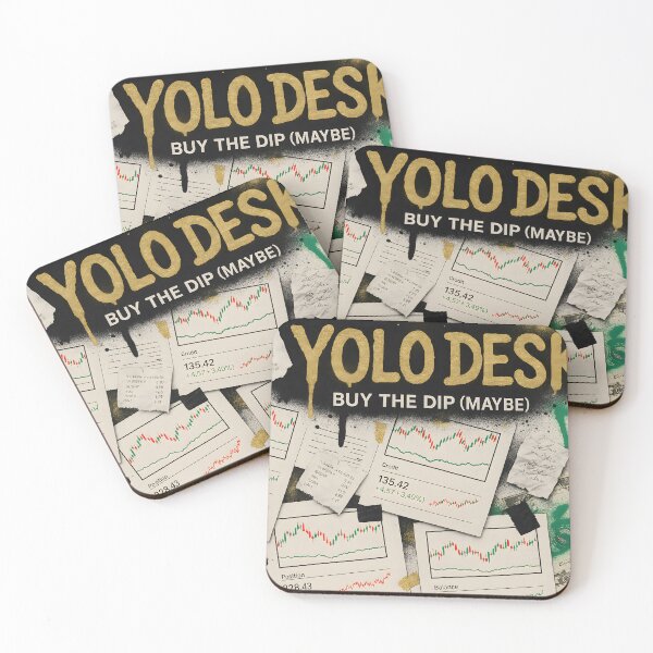 Item preview, YOLO Desk Buy The Dip Maybe Trading Graffiti Poster With Charts Cash And Gold Drip Text designed and sold by Bored Elon.