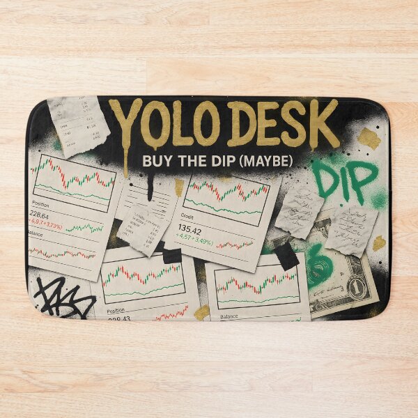 Item preview, YOLO Desk Buy The Dip Maybe Trading Graffiti Poster With Charts Cash And Gold Drip Text designed and sold by Bored Elon.