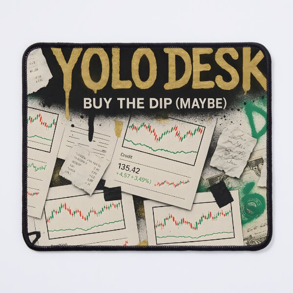 Item preview, YOLO Desk Buy The Dip Maybe Trading Graffiti Poster With Charts Cash And Gold Drip Text designed and sold by Bored Elon.