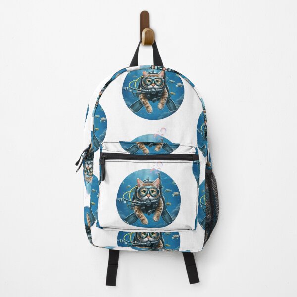 Item preview, Scuba Cat Tabby Diving Ocean Adventure Funny Cat Art designed and sold by Kmcantley.