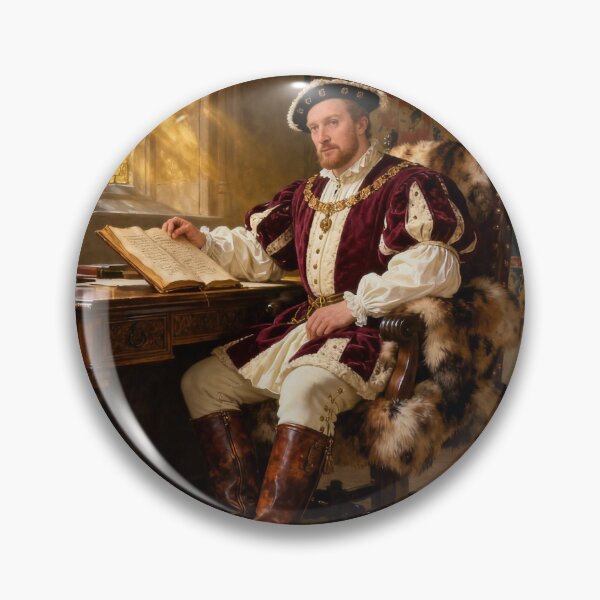 Item preview, Portrait of King Henry VIII of England Medieval style painting art designed and sold by Vintage Designs +.