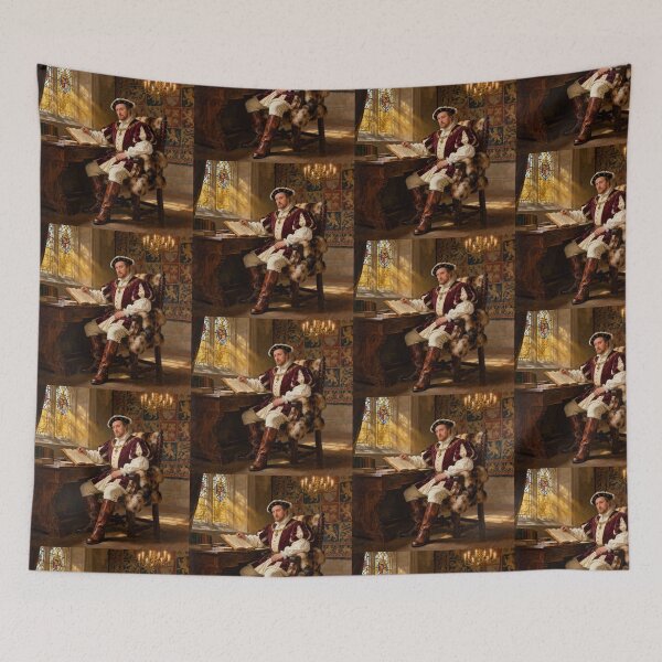 Item preview, Portrait of King Henry VIII of England Medieval style painting art designed and sold by Vintage Designs +.