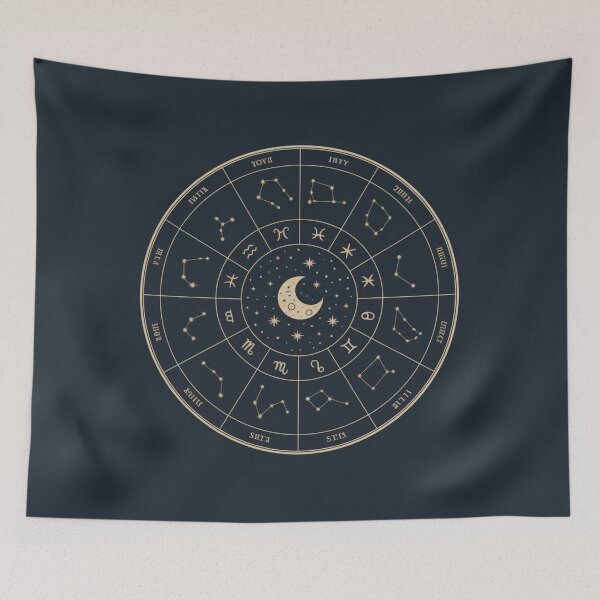 Item preview, Constellation Zodiac Circle - 12 Zodiac Wheel Celestial Art designed and sold by goodcrystals.