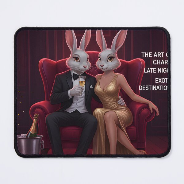 Item preview, Velvet Club Mr And Mrs High Roller Luxury Nightlife Poster Elegant Rabbit Couple Champagne Lounge designed and sold by Bored Elon.