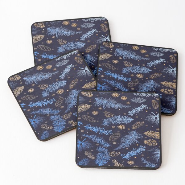 Item preview, Drawing of Ethereal Blue Pine and Gold  designed and sold by NivyasArtistry.