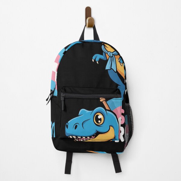 Item preview, Transsaurus rex dinosaur in transgender flag designed and sold by MarryIsMonth.